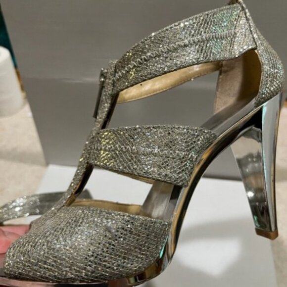 Michael Kors silvery flashy bling bling prom wedding fancy high heels*READ - Picture 11 of 11